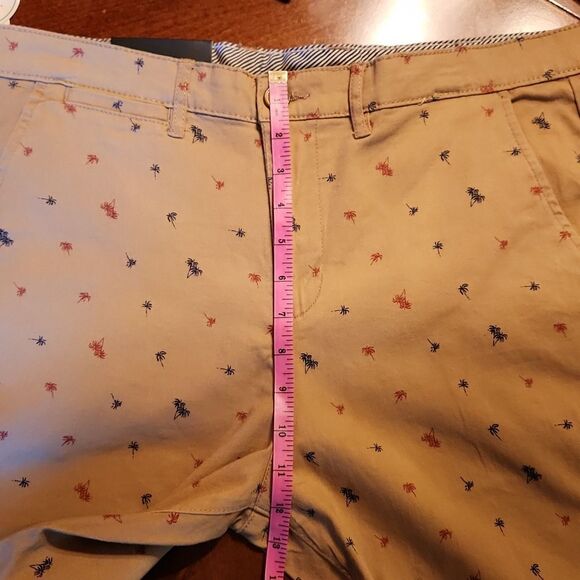 Jachs Bleecker Stretch Twill Preppy Golf Chino Shorts, Khaki & Blue Palm Tree - Picture 5 of 12